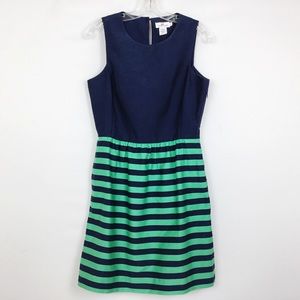 Vineyard Vines Navy Green Striped Knollwood Dress